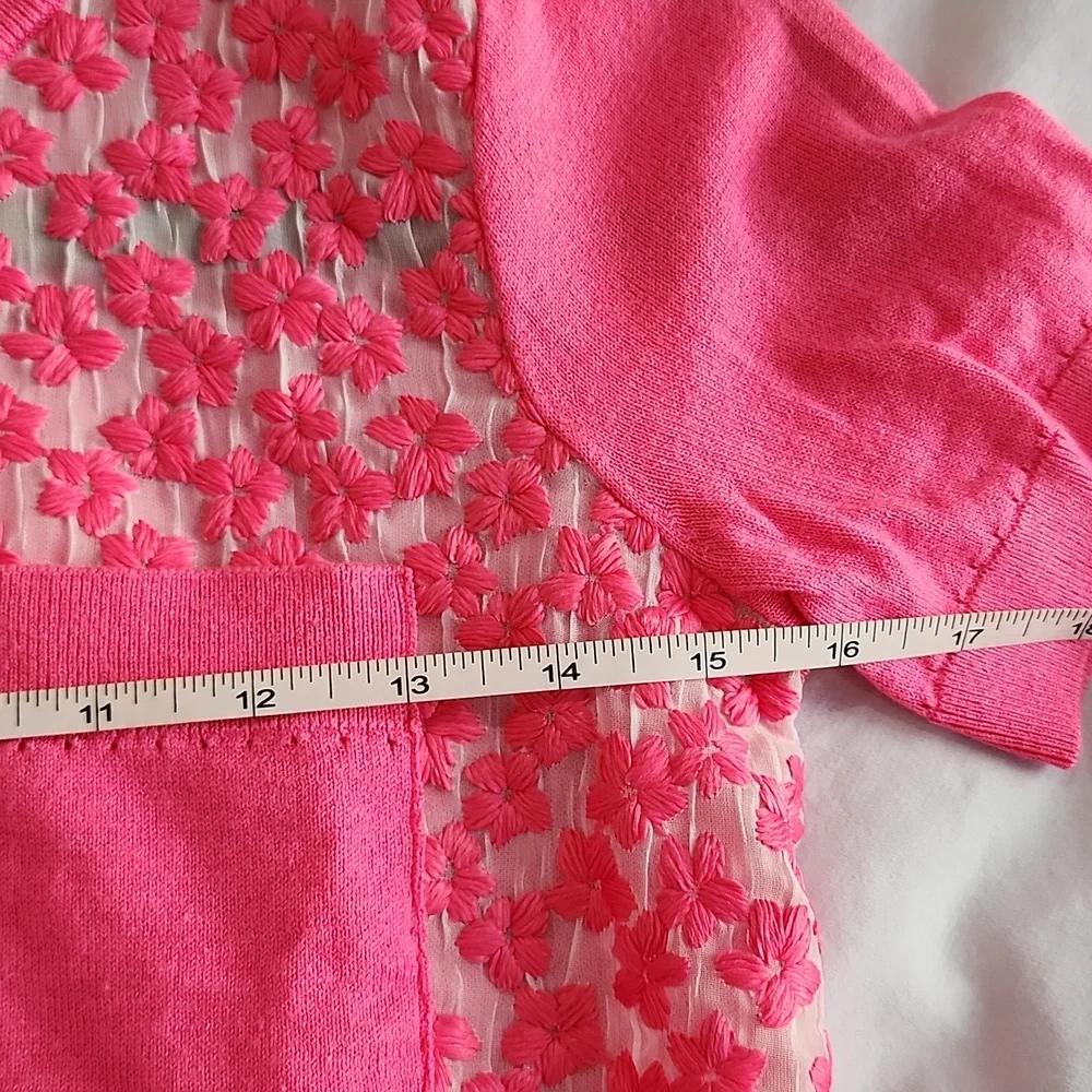 Kate Spade Pink Floral Top with sheer panel sz XS - Picture 13 of 15